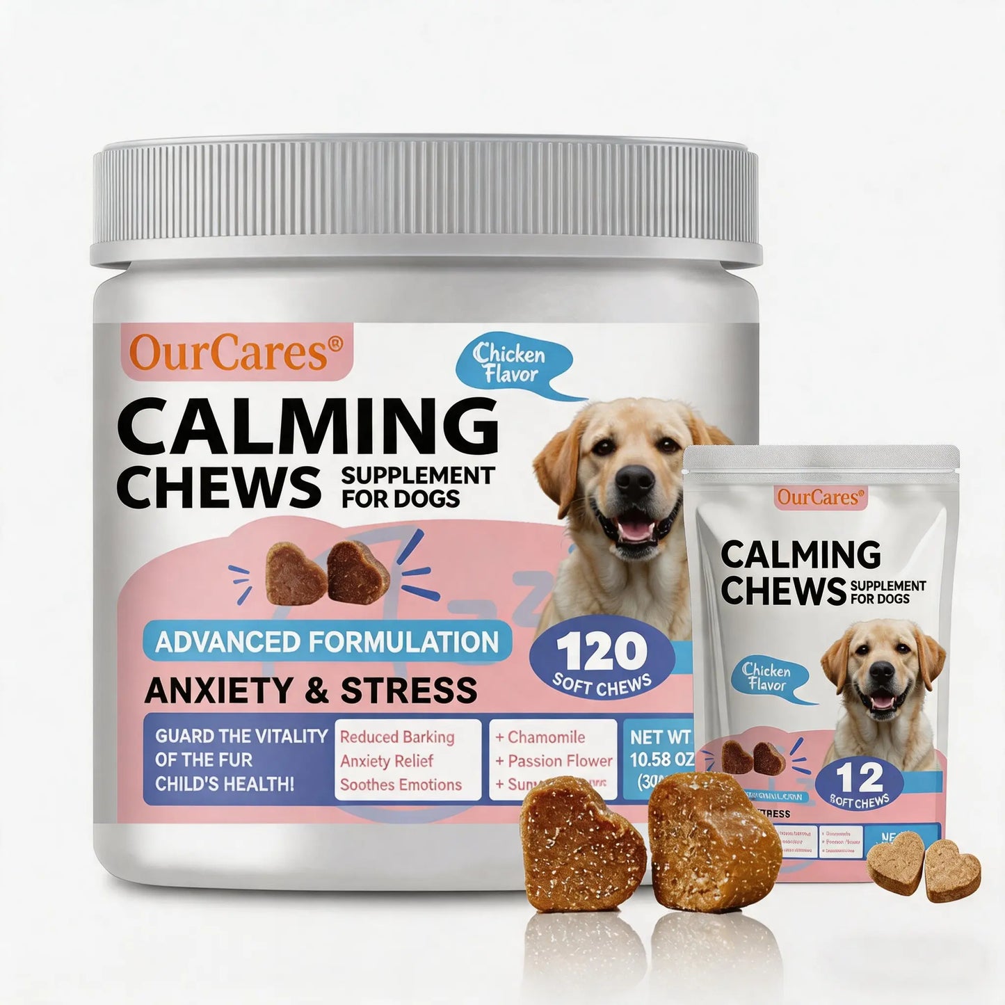 Dog Calming Chews & Composure Soft Treats – Natural Anxiety & Stress Relief Supplement, Soothing Calming Bites for All Dog Breeds