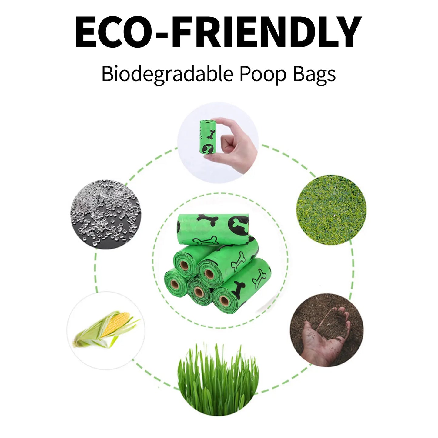 Lavender Scented Dog Poop Bags Kit – 240-Pack Thick Leak-Proof Waste Bags with Portable Dispenser & Leash Clip