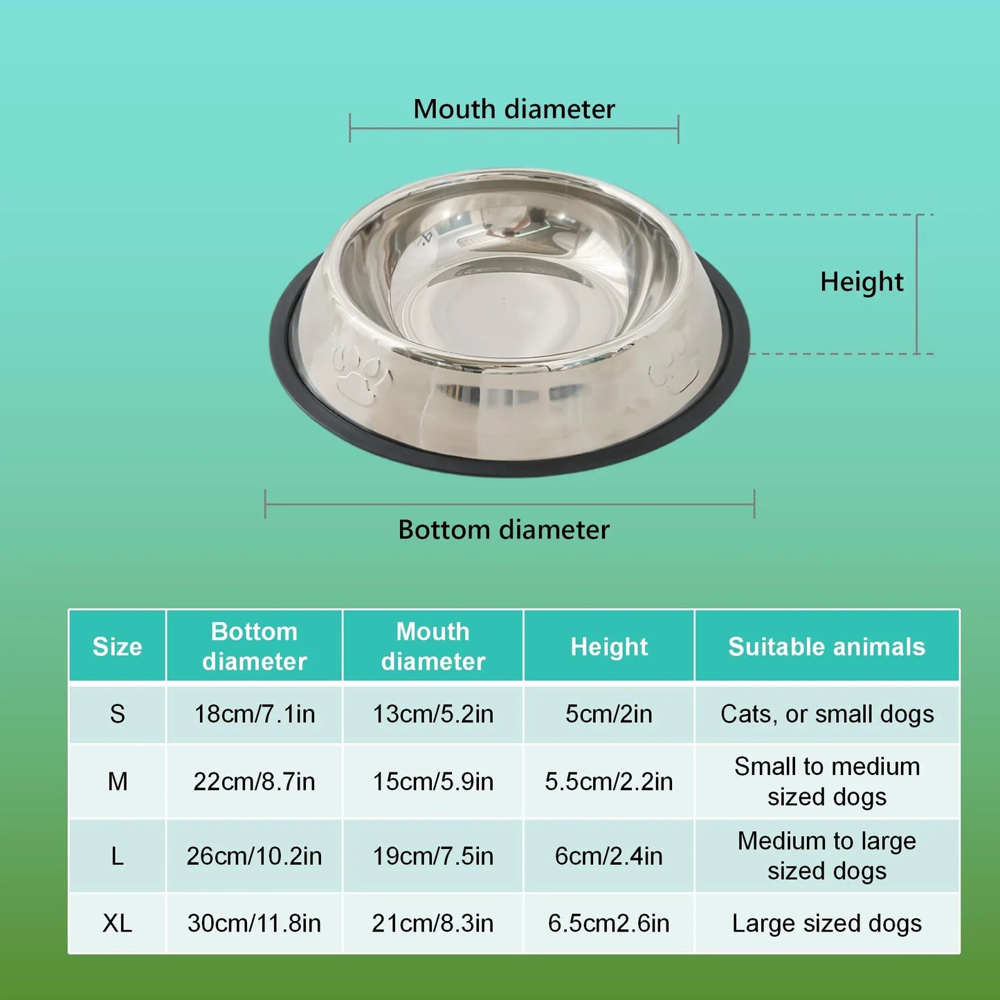 Stainless Steel Non-Slip Pet Bowl – 8 oz Food & Water Dish
