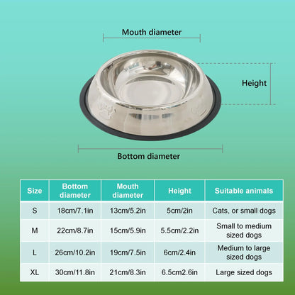 Stainless Steel Non-Slip Pet Bowl – 8 oz Food & Water Dish