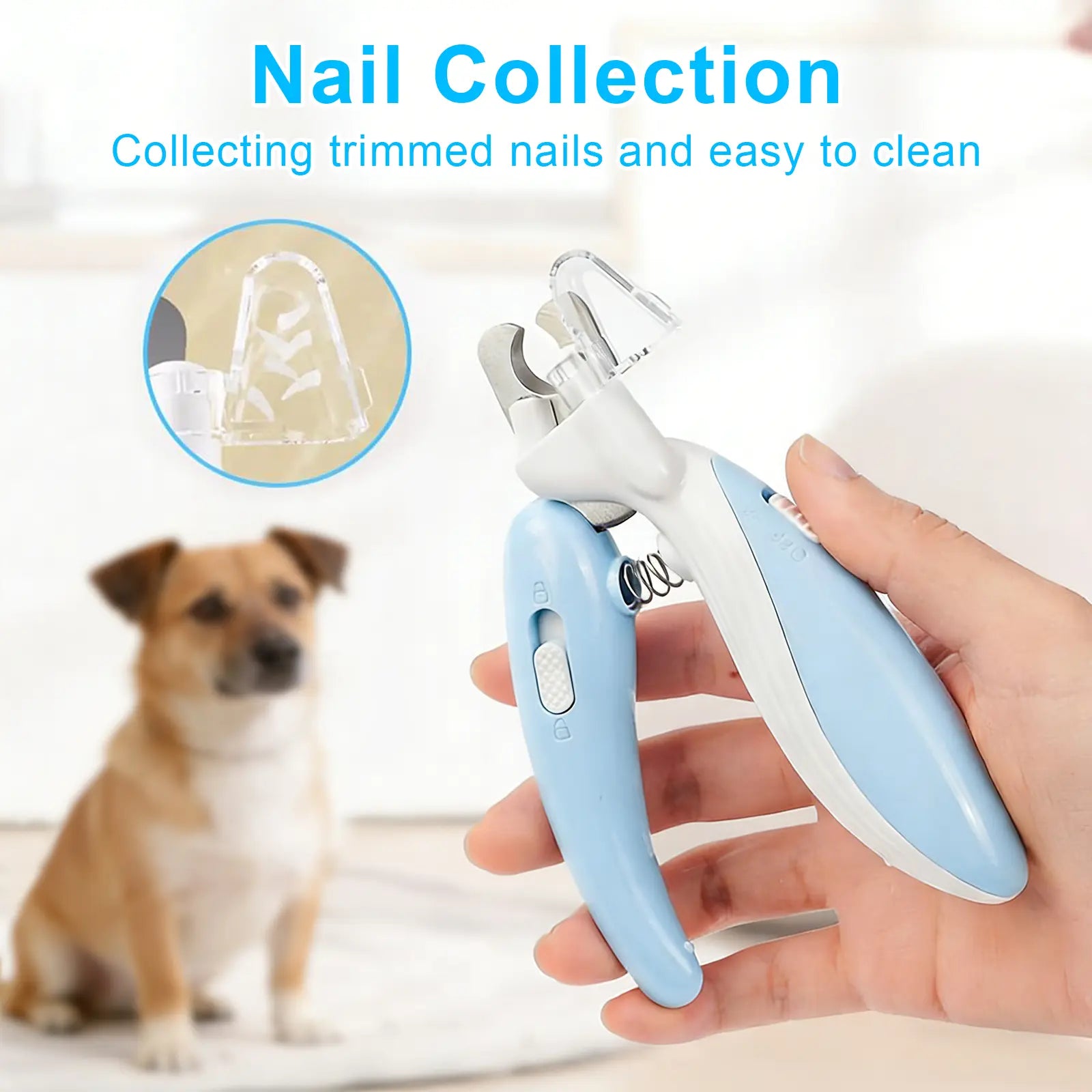 2-in-1 Pet Nail Clippers with Bright LED Light – Safe Quick-Cutting Claw Grooming Kit with Sharp Stainless Steel Blades for Cats and Dogs