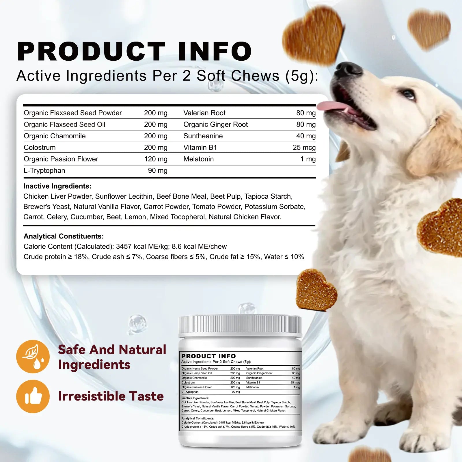 Dog Calming Chews & Composure Soft Treats – Natural Anxiety & Stress Relief Supplement, Soothing Calming Bites for All Dog Breeds