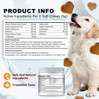 Dog Calming Chews & Composure Soft Treats – Natural Anxiety & Stress Relief Supplement, Soothing Calming Bites for All Dog Breeds