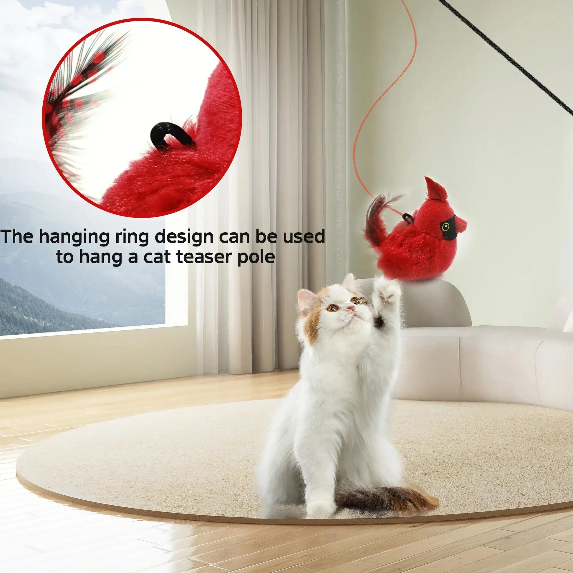 Lifelike Chirping Bird Cat Toy – Premium Catnip & Silvervine Interactive Kicker with Feathers for Indoor Play