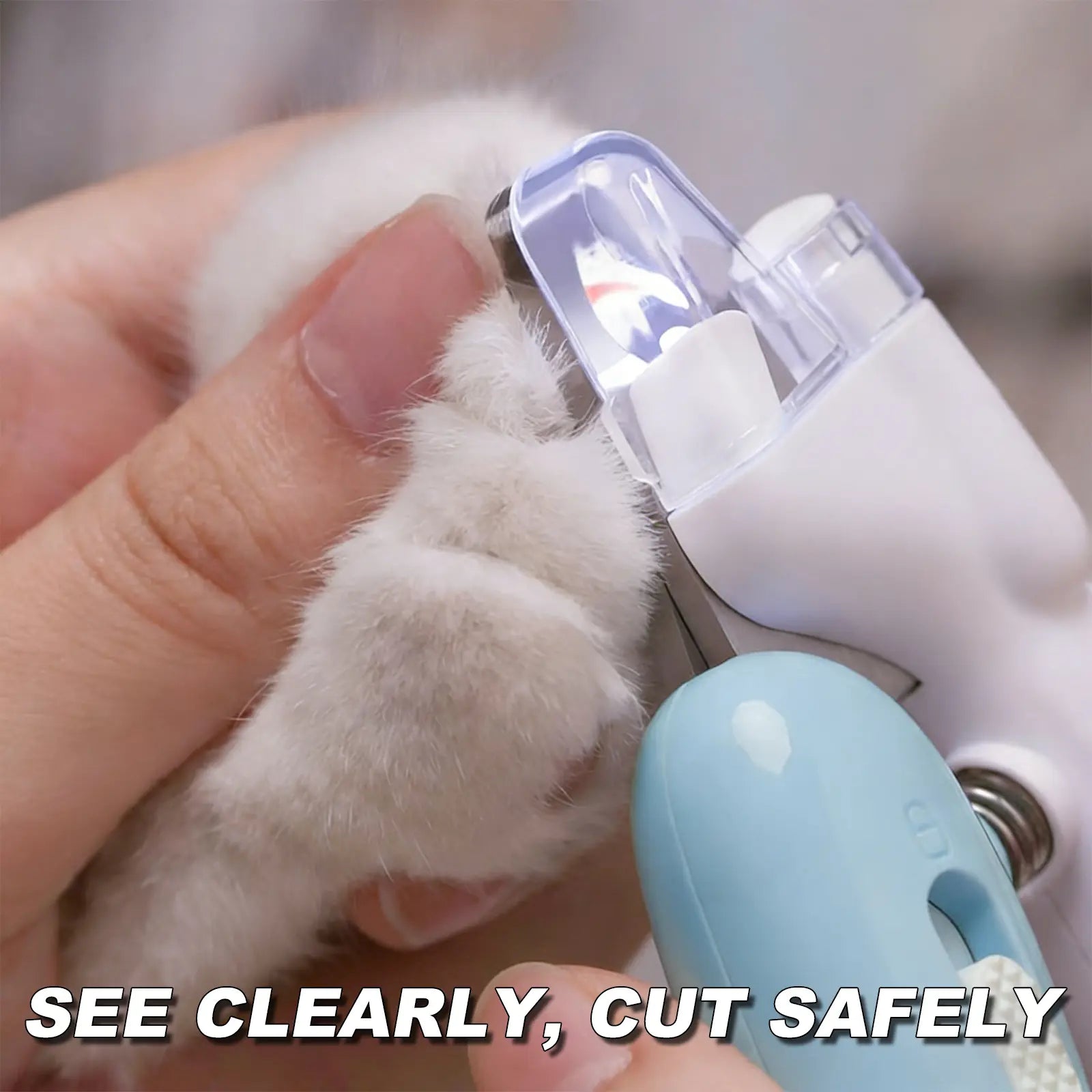 2-in-1 Pet Nail Clippers with Bright LED Light – Safe Quick-Cutting Claw Grooming Kit with Sharp Stainless Steel Blades for Cats and Dogs