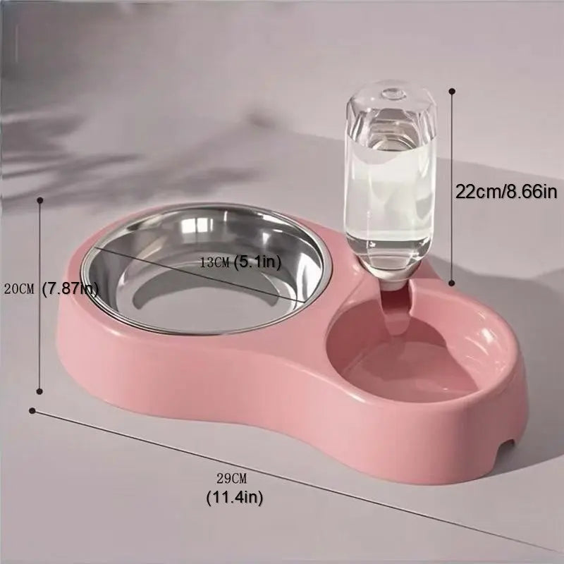 Automatic Gravity Pet Feeder Station – Stainless Steel Double Bowl Set & Drink Dispenser for Cats and Dogs