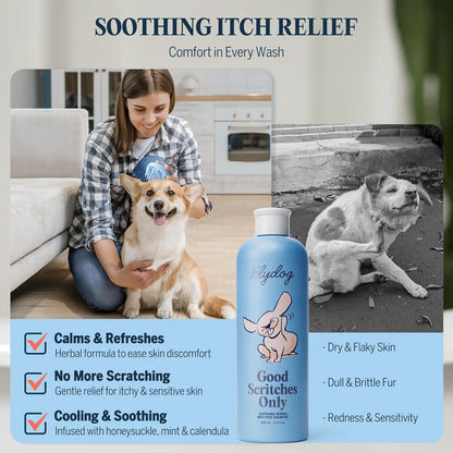 Soothing Herbal Pet Shampoo – Hypoallergenic Itchy Skin Relief, Moisturizing & Deodorizing Formula for Cats and Dogs