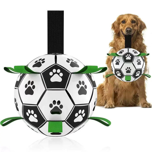 Dog Soccer Ball with 9 Grab Tabs – Interactive Herding & Water Toy for Medium and Large Dogs, Perfect Gift for Active Pets