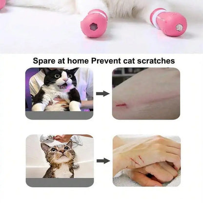 4 Pairs per Box, Silicone Pet Paw Protectors  Essentials for Dogs and Cats — Protects Paws during Baths, Prevents Scratching, Safe and Reliable.