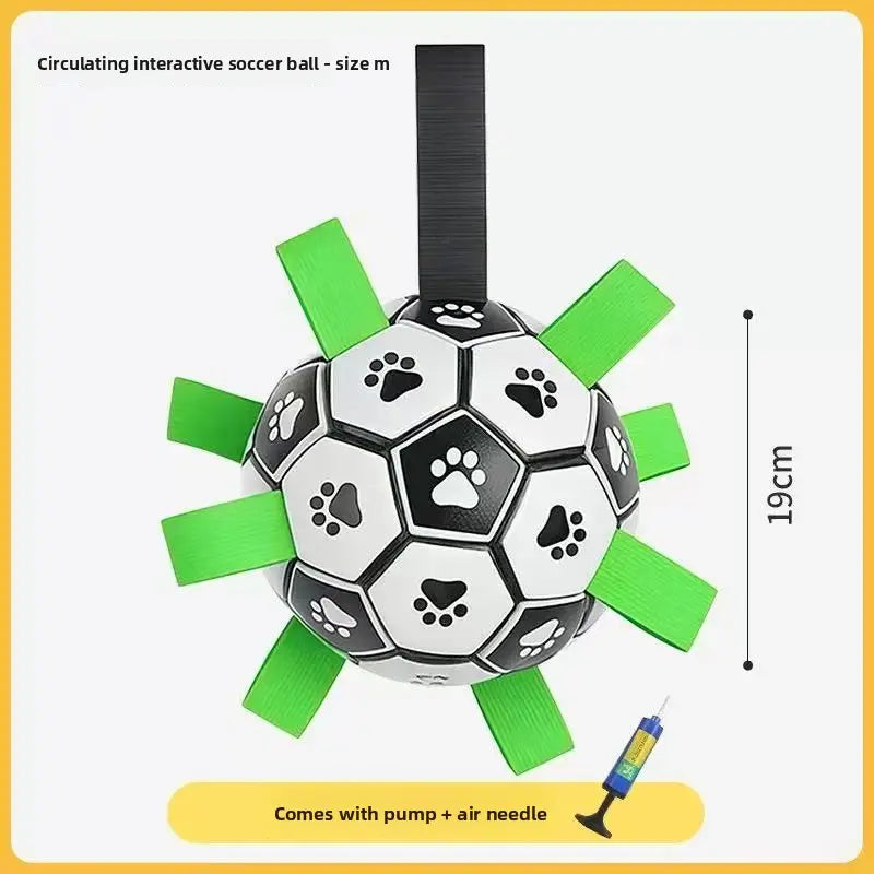 Dog Soccer Ball with 9 Grab Tabs – Interactive Herding & Water Toy for Medium and Large Dogs, Perfect Gift for Active Pets