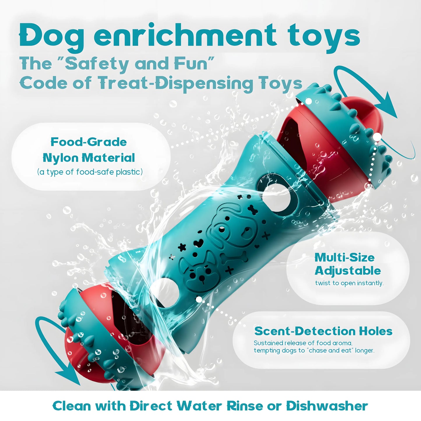 LUMIKATA Premium 2-in-1 Adjustable Dog Puzzle Toy & Slow Feeder