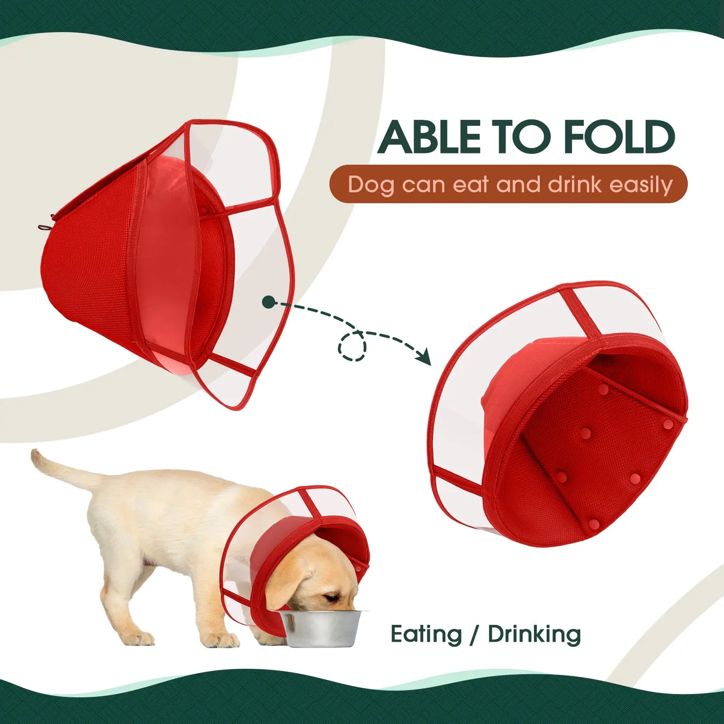 Adjustable Soft E-Collar for Dogs – Breathable & Humane Post-Surgery Recovery Cone to Prevent Licking