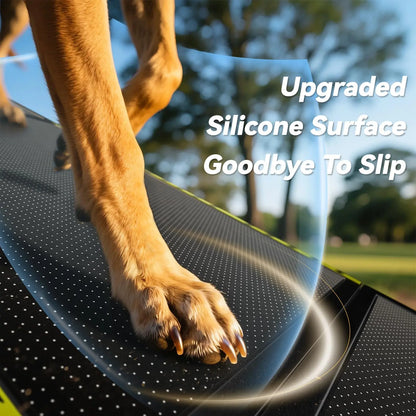 74" Long Portable Dog Ramp – Lightweight, Heavy-Duty Folding Pet Ramp with Non-Slip Safety Mesh for Large Dogs, SUVs & Trucks