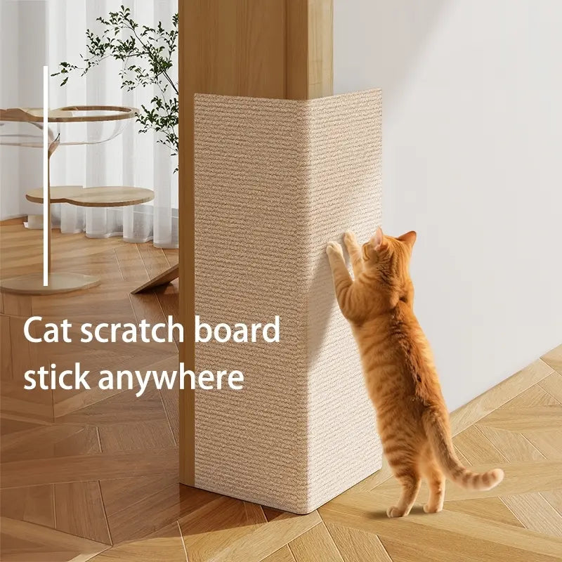 Cuttable Anti-Scratch Cat Mat – Self-Adhesive Sofa & Wall Protector, Durable Vertical Scratching Pad for Claw Sharpening