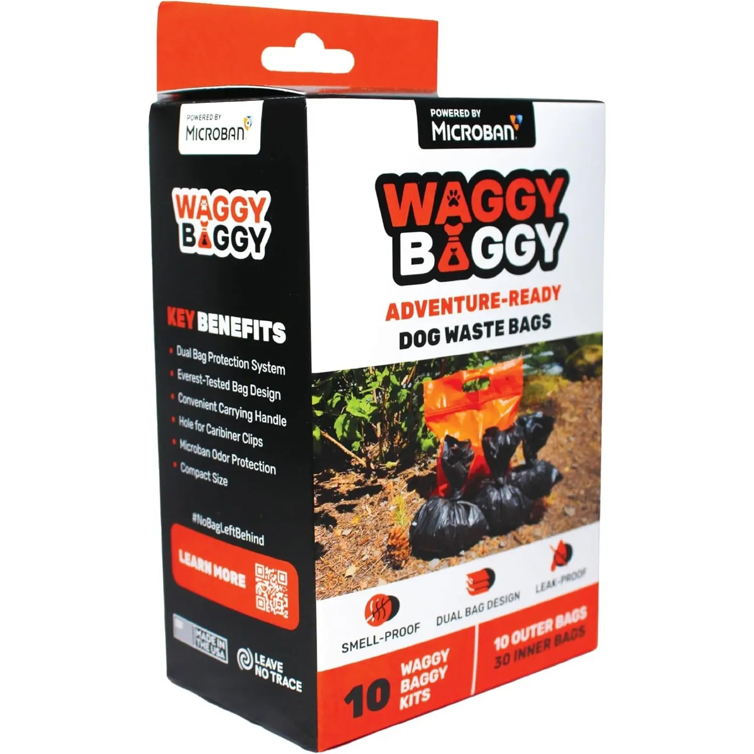 Cleanwaste Waggy Baggy Premium Odor-Proof Dog Waste Bags (10-Pack)