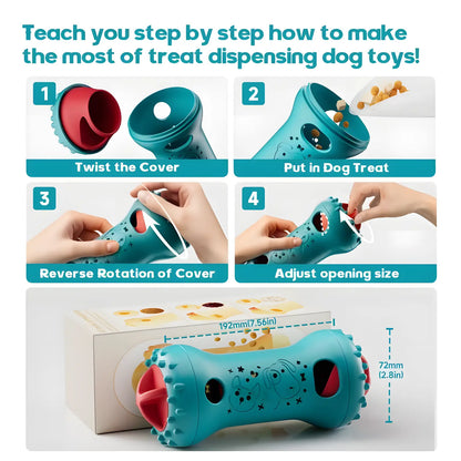 LUMIKATA Premium 2-in-1 Adjustable Dog Puzzle Toy & Slow Feeder