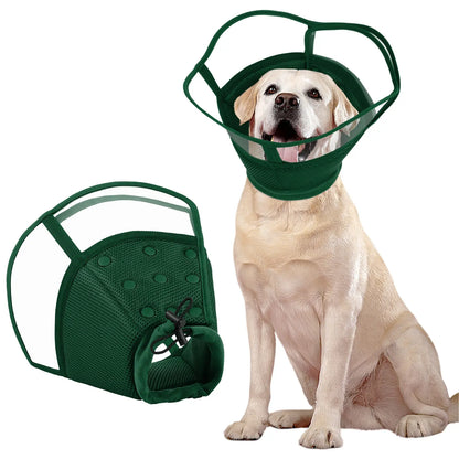 Adjustable Soft E-Collar for Dogs – Breathable & Humane Post-Surgery Recovery Cone to Prevent Licking