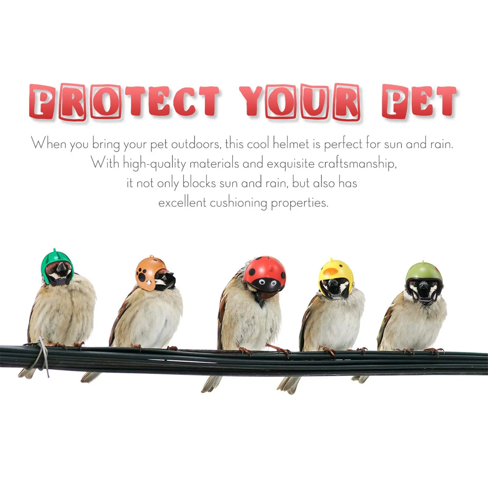 8-Pack Fun Waterproof Chicken Hats – Adjustable Miniature Pet Protection & Costume Gear
