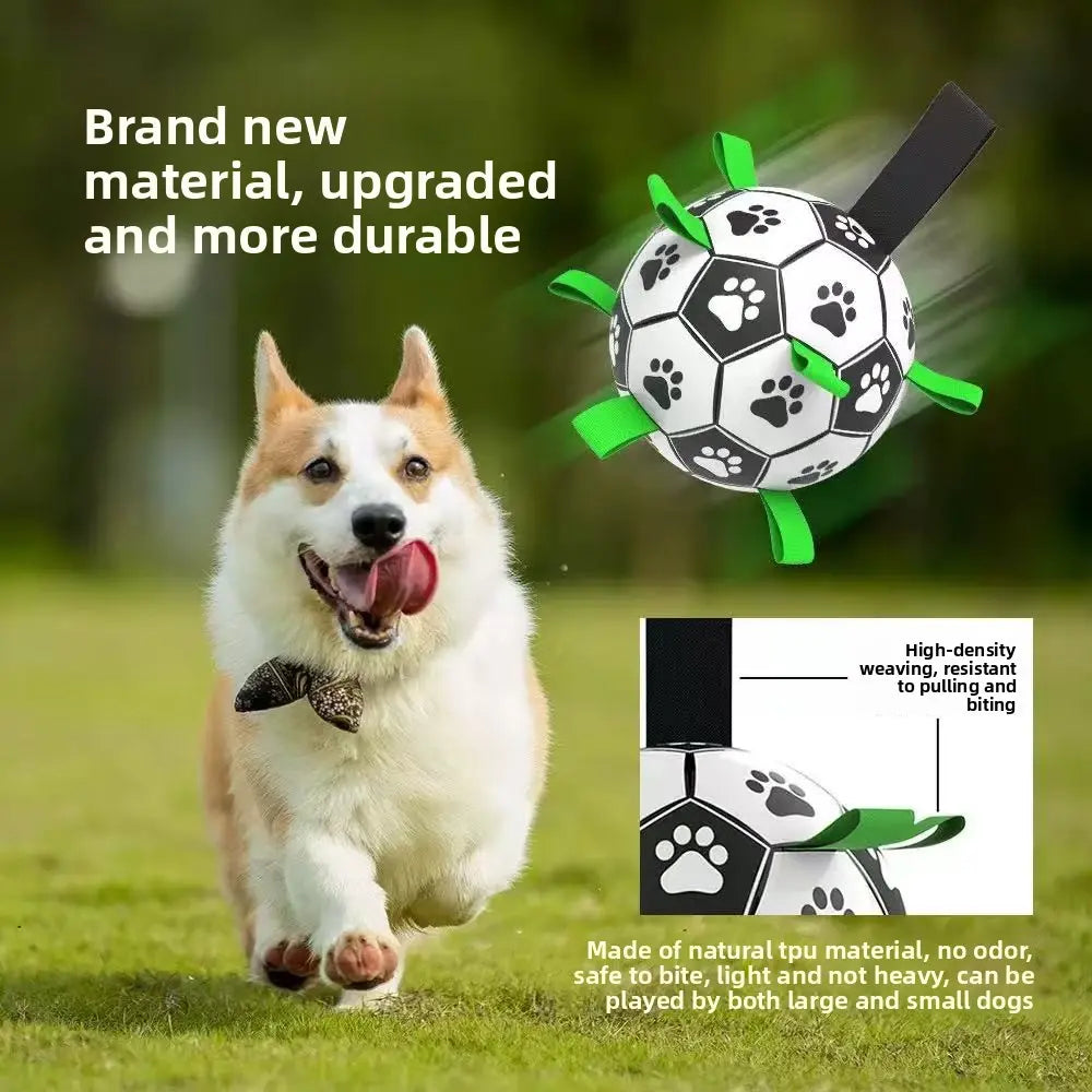 Dog Soccer Ball with 9 Grab Tabs – Interactive Herding & Water Toy for Medium and Large Dogs, Perfect Gift for Active Pets