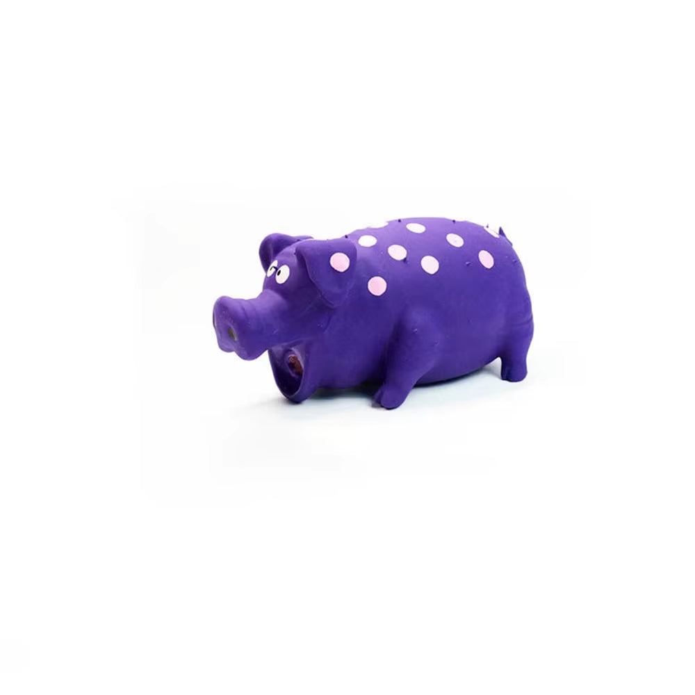 nteractive Squeaky Latex Pig Toy – Durable Spotted Chew Toy for Dogs