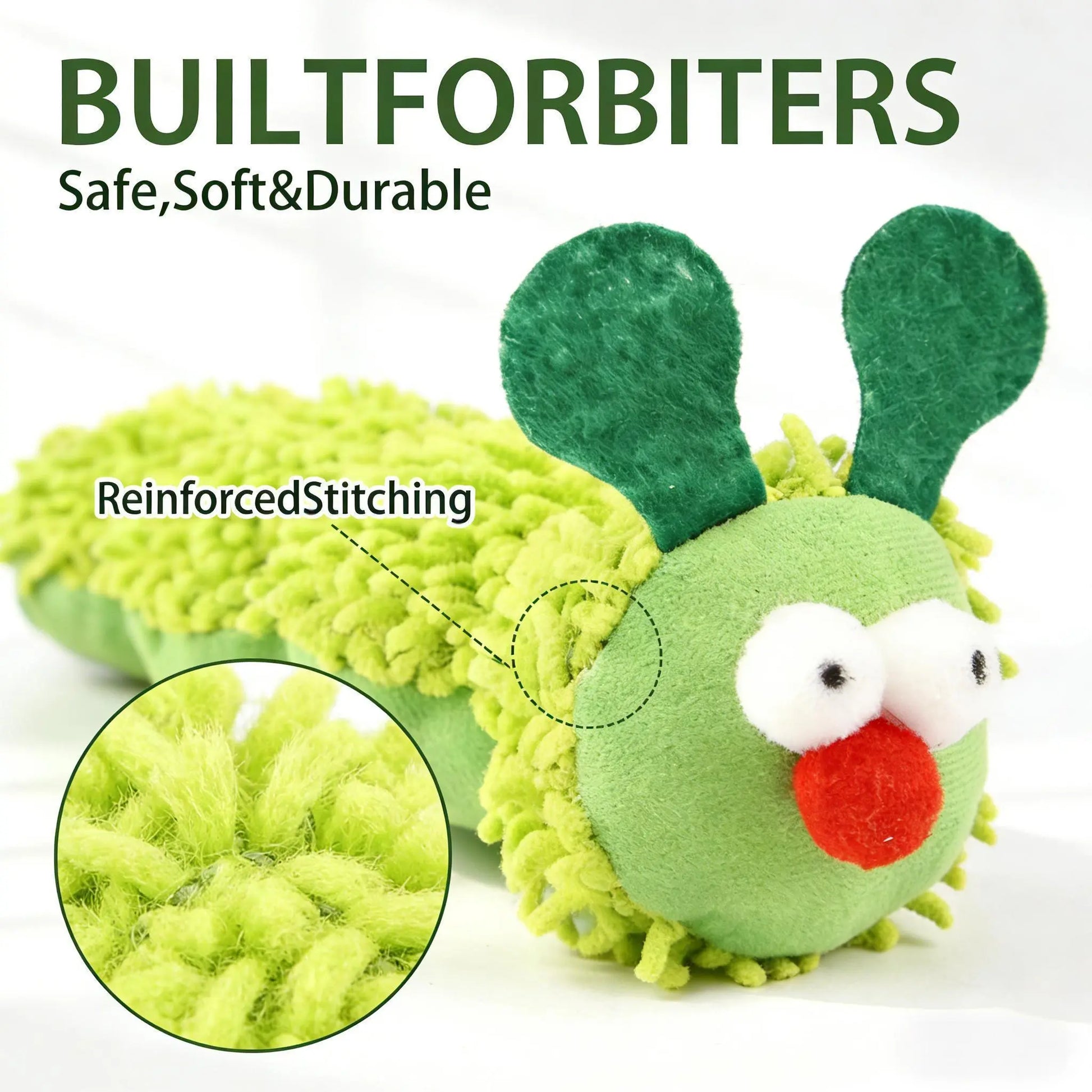 3-in-1 Caterpillar Cat Plush Toy – Premium Catnip, Silvervine & Crinkle Sound Interactive Boredom Relief Pillow