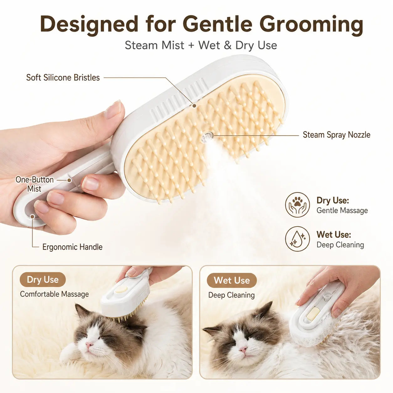 Professional Pet Grooming & Deshedding Brush – Effective Undercoat Removal Tool for Long & Short Haired Dogs, Cats, and Small Animals
