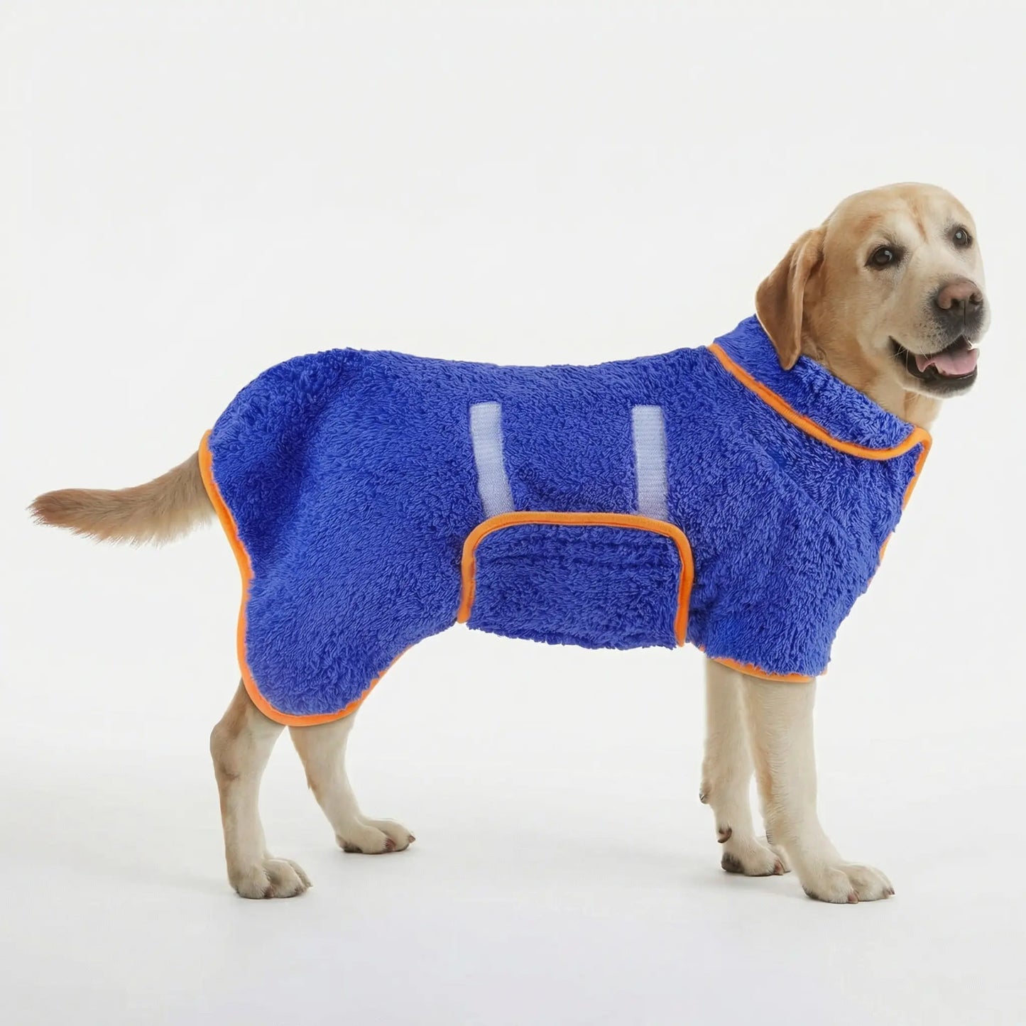 Bienbee Quick-Drying Dog Bathrobe – Super Absorbent Microfiber Pet Drying Towel Robe with Adjustable Velcro Straps and Warm Hood