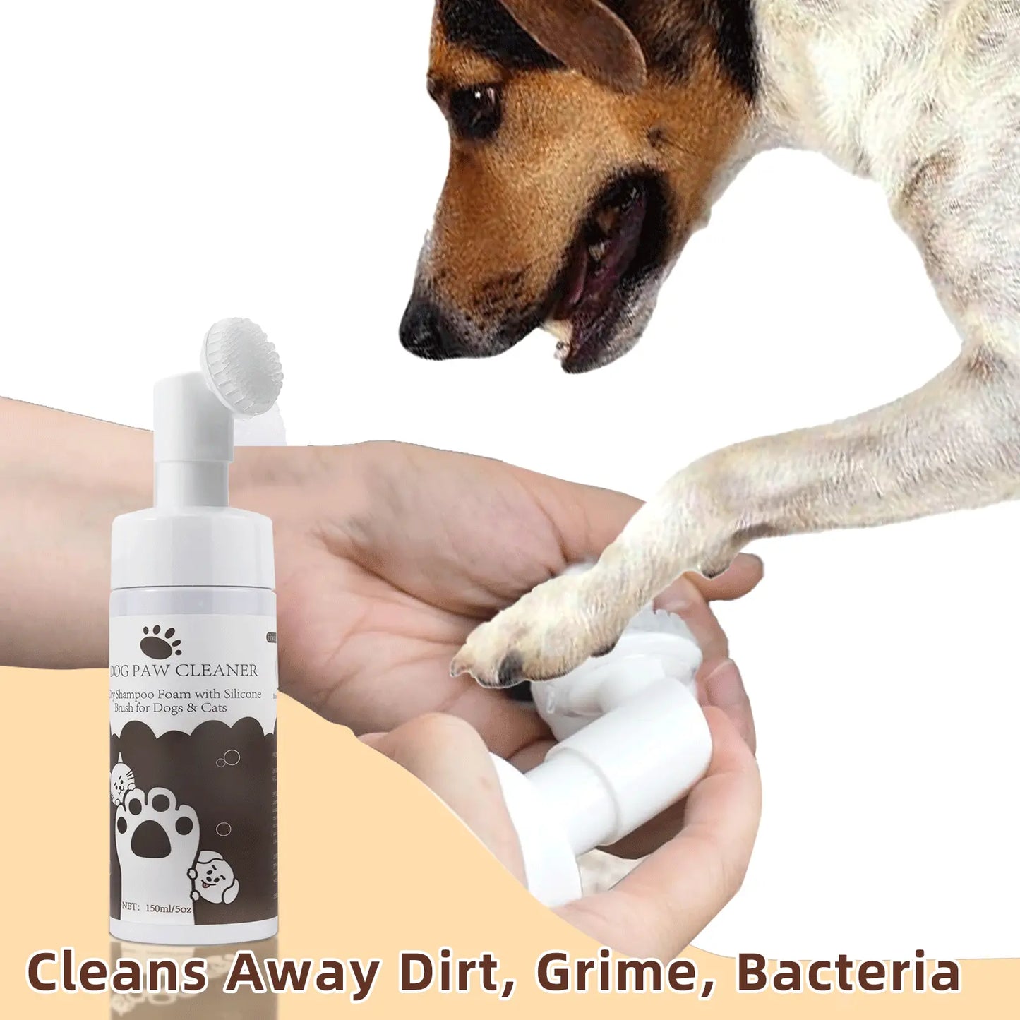 2-in-1 Pet Paw Care Kit – No-Rinse Foam Cleaner & Healing Balm for Dry, Cracked Paws & Noses (5 oz)