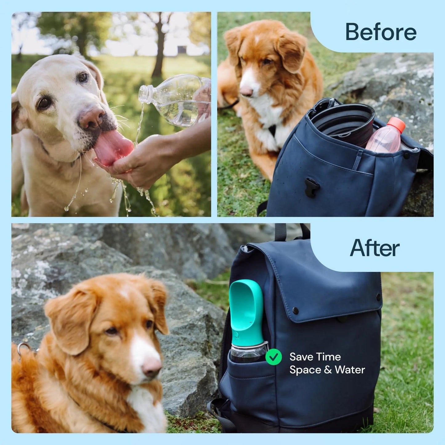 Leak-Proof Travel Dog Water Bottle – 12oz Portable Outdoor Dispenser & Feeder for On-the-Go Pets