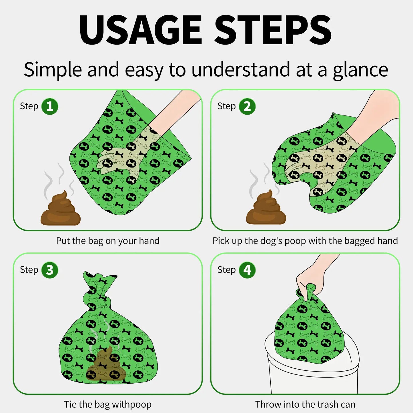 Lavender Scented Dog Poop Bags Kit – 240-Pack Thick Leak-Proof Waste Bags with Portable Dispenser & Leash Clip