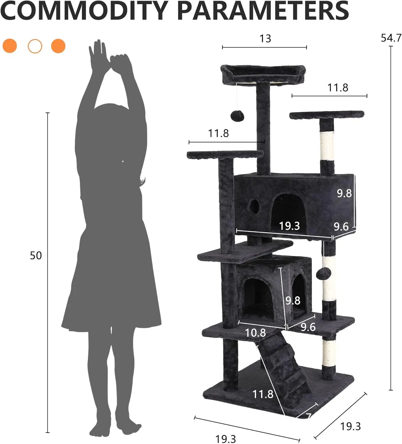 Modern Vertical Cat Tree Tower – Multi-Level Activity Center with Condo & Scratching Posts