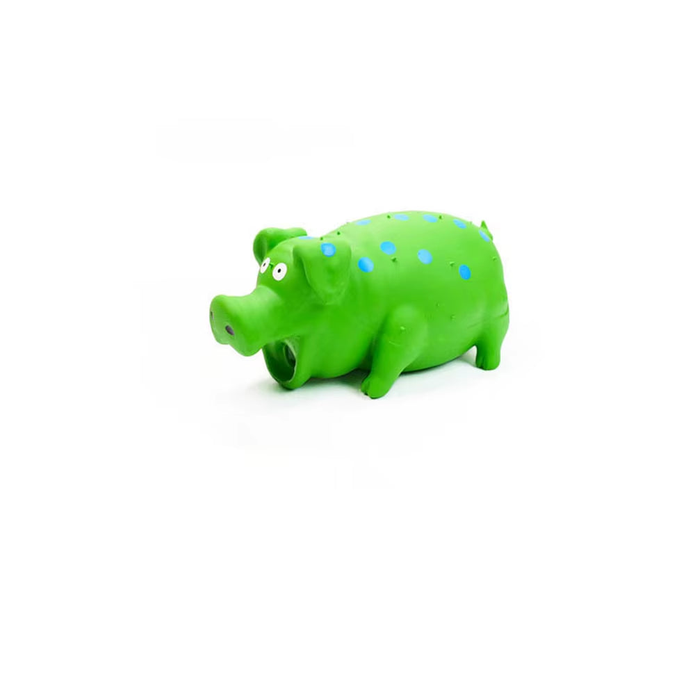 nteractive Squeaky Latex Pig Toy – Durable Spotted Chew Toy for Dogs