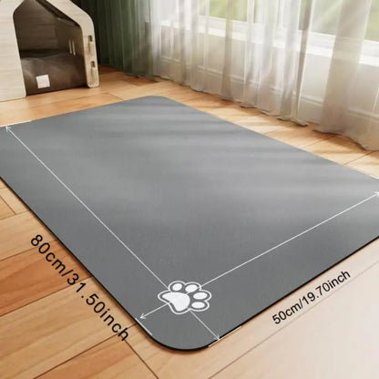 Minimalist Line Art Cat Feeding Mat – Absorbent Anti-Slip & Quick-Drying Rubber Pet Bowl Mat