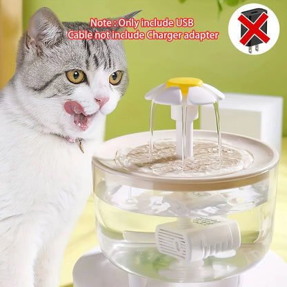 Rechargeable Automatic Pet Fountain – Clear Wireless Cat Water Dispenser for Fresh & Circulating Hydration