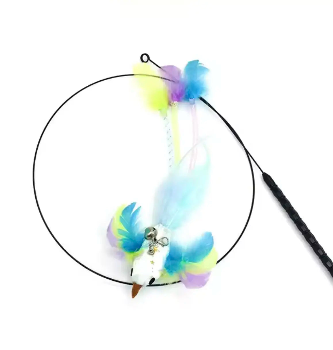 Interactive Feather Bird Cat Teaser – Hanging Wand Toy with Bell and String