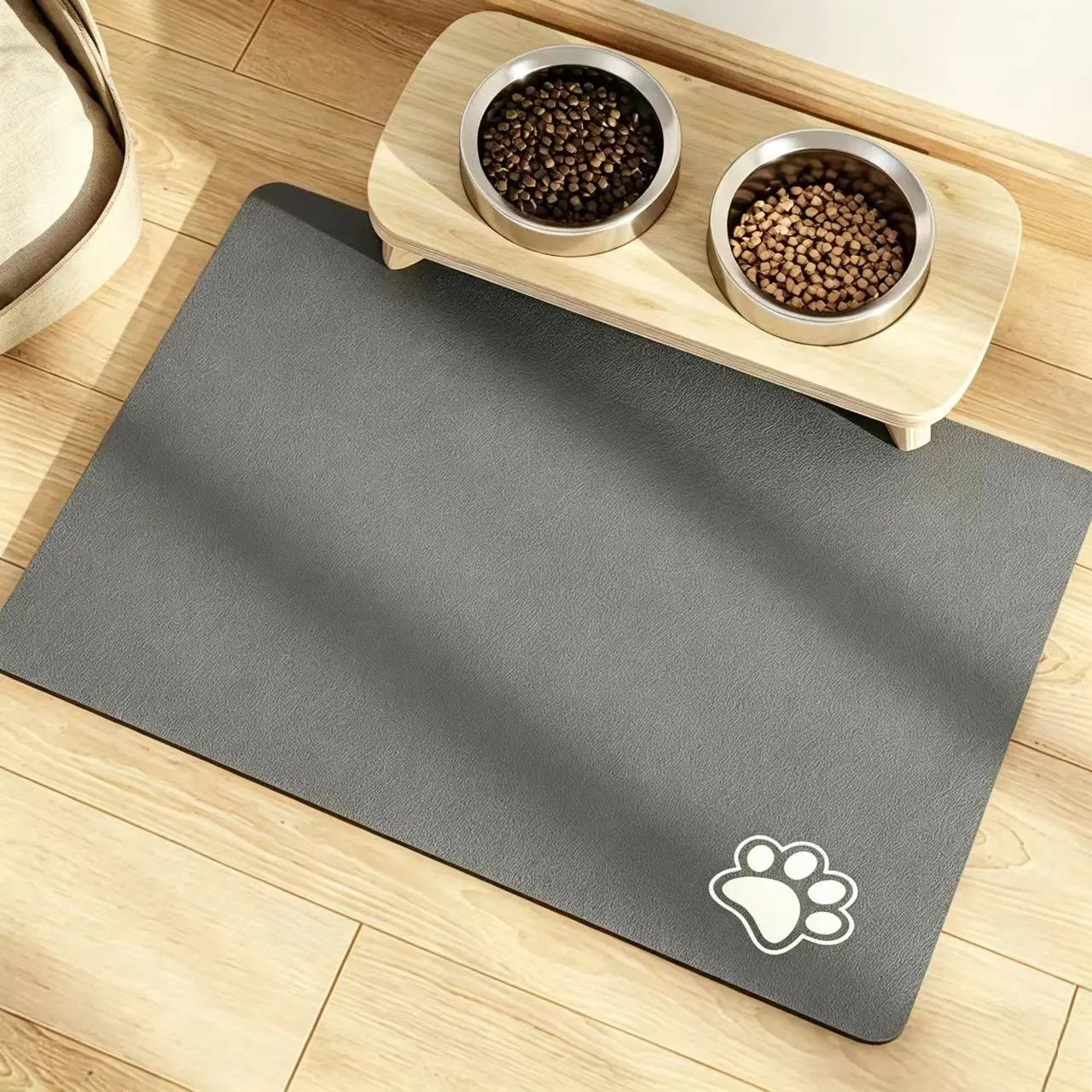 Minimalist Line Art Cat Feeding Mat – Absorbent Anti-Slip & Quick-Drying Rubber Pet Bowl Mat