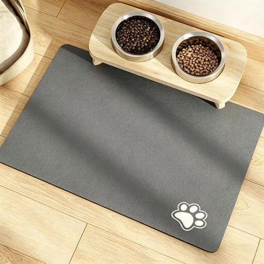 Minimalist Line Art Cat Feeding Mat – Absorbent Anti-Slip & Quick-Drying Rubber Pet Bowl Mat