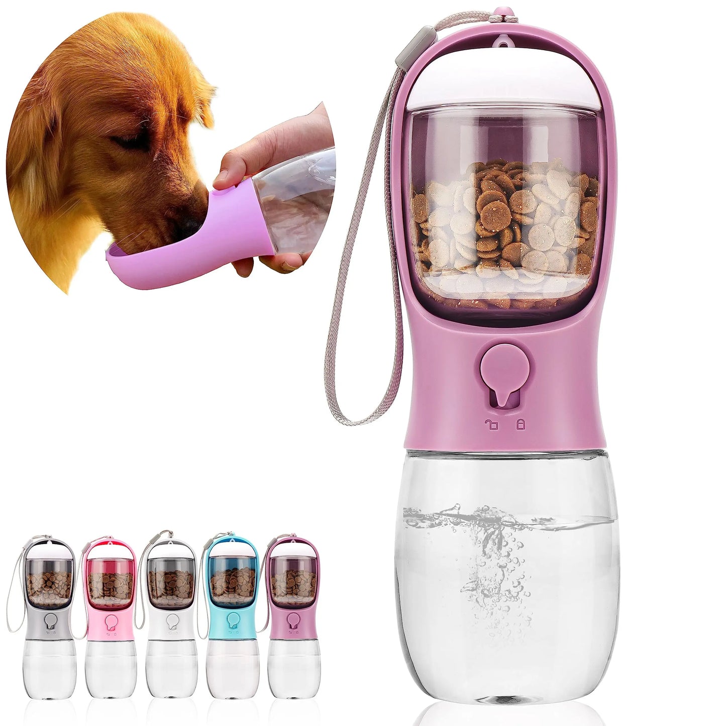 Leak-Proof Travel Dog Water Bottle – 12oz Portable Outdoor Dispenser & Feeder for On-the-Go Pets