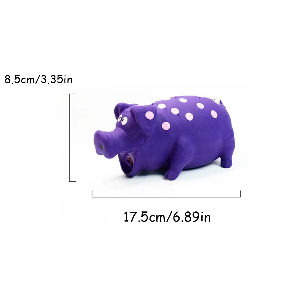 nteractive Squeaky Latex Pig Toy – Durable Spotted Chew Toy for Dogs