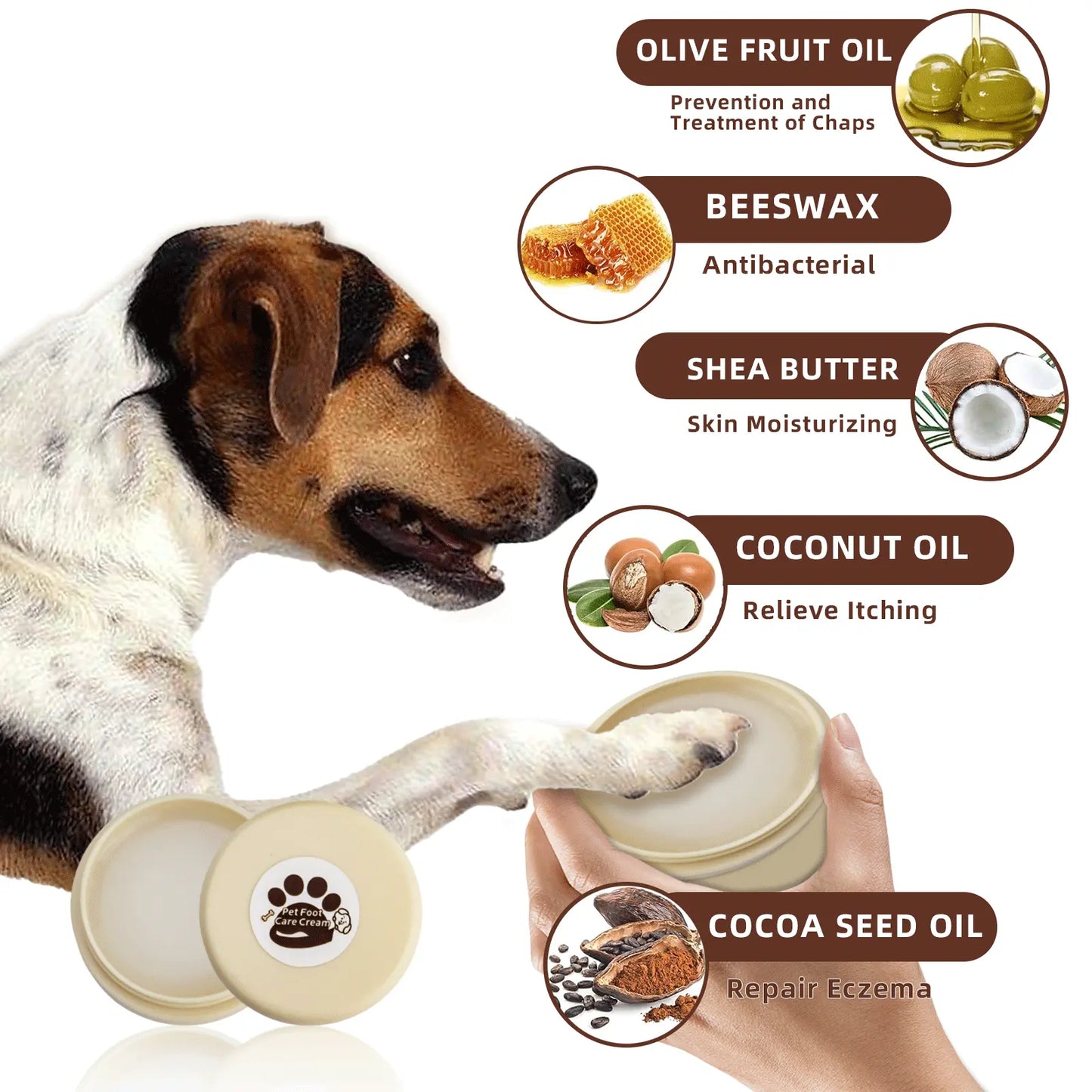 2-in-1 Pet Paw Care Kit – No-Rinse Foam Cleaner & Healing Balm for Dry, Cracked Paws & Noses (5 oz)