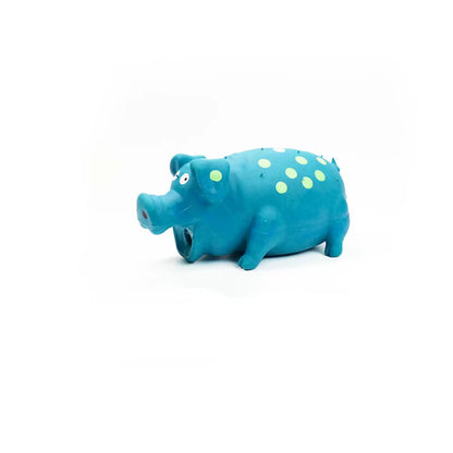 nteractive Squeaky Latex Pig Toy – Durable Spotted Chew Toy for Dogs