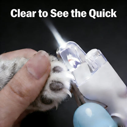 2-in-1 Pet Nail Clippers with Bright LED Light – Safe Quick-Cutting Claw Grooming Kit with Sharp Stainless Steel Blades for Cats and Dogs