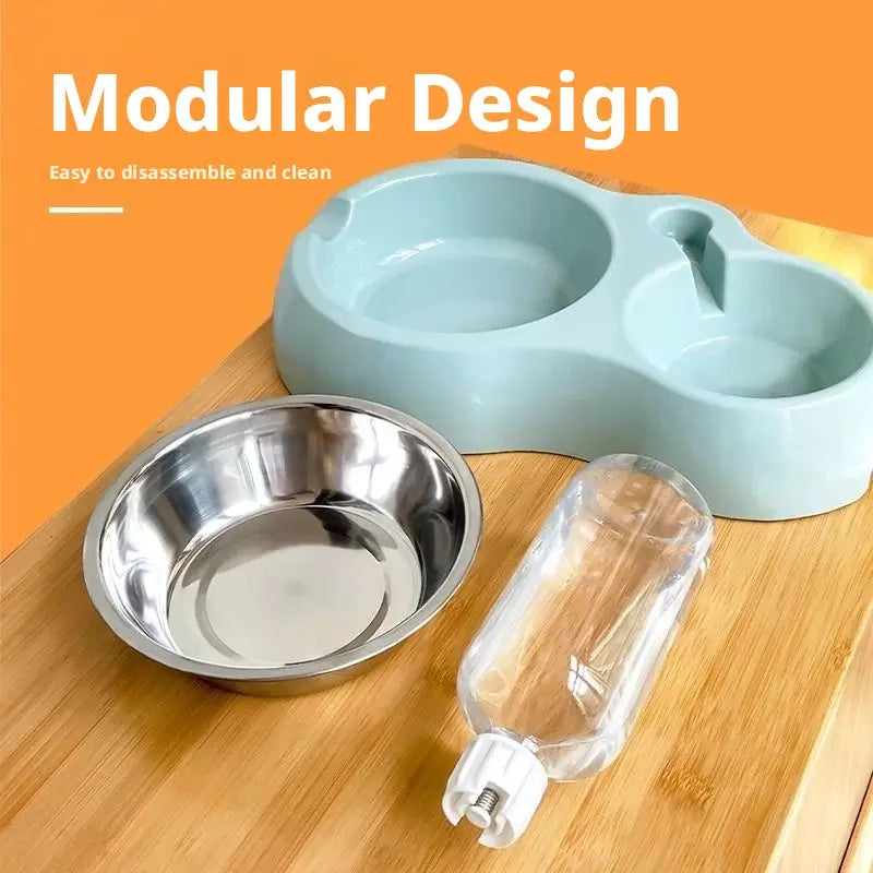 Automatic Gravity Pet Feeder Station – Stainless Steel Double Bowl Set & Drink Dispenser for Cats and Dogs