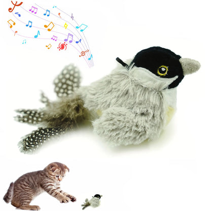 Lifelike Chirping Bird Cat Toy – Premium Catnip & Silvervine Interactive Kicker with Feathers for Indoor Play