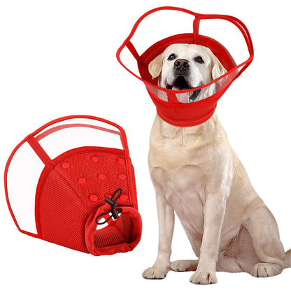 Adjustable Soft E-Collar for Dogs – Breathable & Humane Post-Surgery Recovery Cone to Prevent Licking